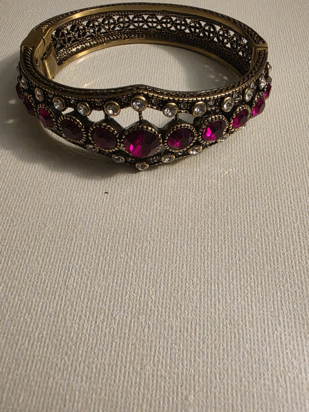 Heidi Daus Swarovski Hinged Bracelet